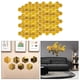 thumbnail image 4 of 30 piezas de pegatinas de pared de espejo hexagonal 3D de acrílico Oro 46x40x23mm, 4 of 9