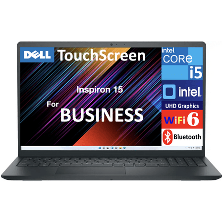 Dell Inspiron 15 Business Laptop 15.0in Touchscreen FHD Display (Intel i5-1334U, 8GB DDR4, 128GB PCIe SSD + 500GB HDD, Intel UHD, WiFi 6, Webcam, Bluetooth 5.3, Win 11 Pro)