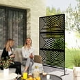 thumbnail image 2 of Outsunny Metal Outdoor Privacy Screen, Freestanding Outdoor Divider, 2 of 10