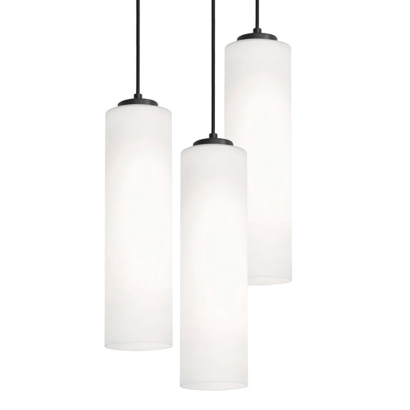 LEOP0412MBBKRND3 AFX Leo - 3 Light Pendant-7.5 Inch Tall and 18 Inch Wide-Black Finish
