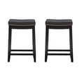 thumbnail image 2 of Linon Cessford 26.5" Backless Counter Stool, Black with Black Faux Leather, Includes 2 Stools, 2 of 10