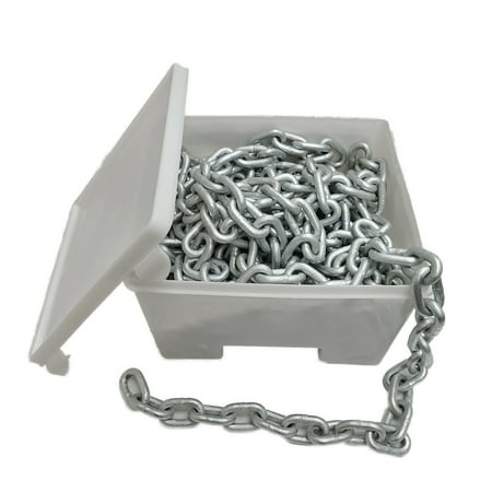 

5/16-in x 50-ft Galvanized G43 Welded Gray Chain High Test Chain Anchor Chain Load-Binding Towing and Logging Chain WLL 3600lbs Anti-Rust in Sea Water| Does Not Work for Windlass