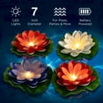 thumbnail image 2 of Merkury Innovations Floating LED Lily Pads, 4-Pack – Waterproof Pool Lights (Red, White, Blue), 2 of 8