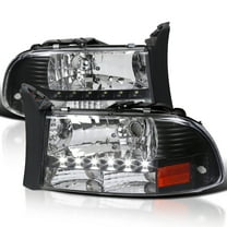 Spec-D Tuning Led Headlights Black Compatible with 1997-2004 Dodge Dakota L R Pair Head Light Lamp Assembly