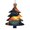 Christmas Tree Shape, variant on Angel Shape Christmas Wooden Hanging Ornaments, 6 Pcs, Xmas Tree Decor for Home Office with Night Wolf Design