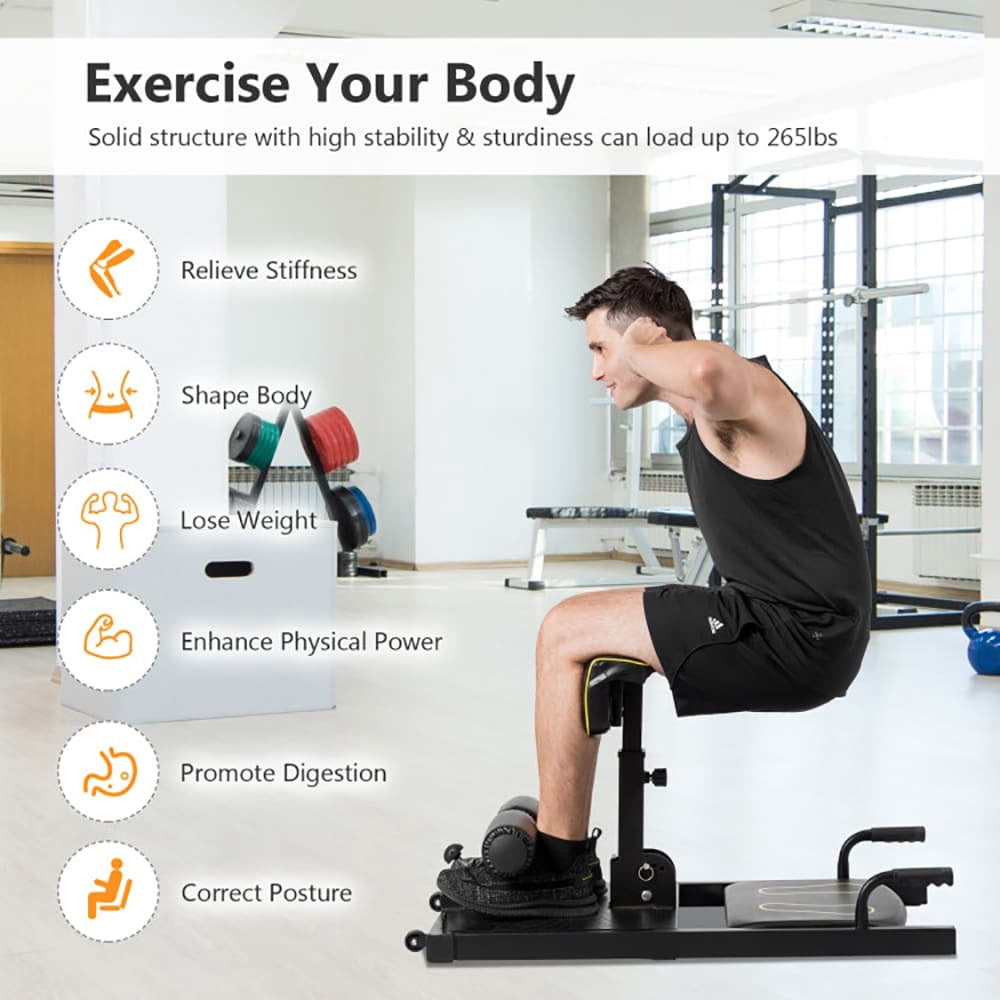 Resenkos 8-in-1 Home Gym Machine - Multifunctional for Squats & Fitness, Space-Saving, Ideal for Home Workouts, Black