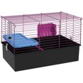thumbnail image 1 of PawHut 18.5" Small Animal Cage with Water Bottle, Food Dish, Ramp, Black, 1 of 10