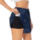 thumbnail image 1 of Balery Snowflake Dark Blue Pantalones cortos deportivos para mujer con forro y dos bolsillos, elásticos, para entrenamiento, gimnasio, yoga-Large, 1 of 7