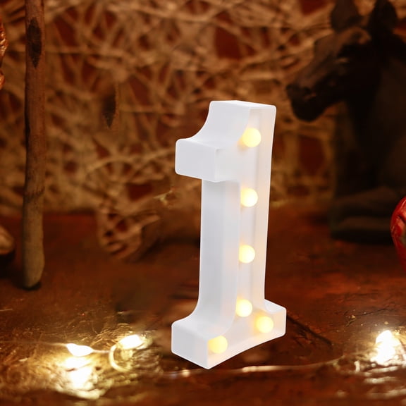 Light Up Number 1 Plastic Number Sign Light LED Number Light Party Bedroom Night Light
