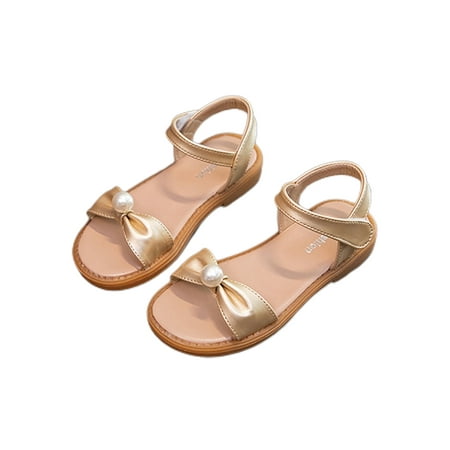 

Kesitin Girl s Comfort Magic Tape Dress Sandal Summer Casual Shoes Breathable Flats Flat Sandals