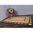 thumbnail image 1 of Indian Handmade Braided Natural Jute With Black Color Jute Design Area Rugs , Scalloped Rugs , Home Décor Natural Jute Rugs & Carpet Size , 3 x 3 Feet ( 90 cm x 90 cm )Square, 1 of 5