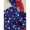 thumbnail image 6 of Bagilaanoe 4th of July Dress for Toddler Baby Girl Star Print Ruffle Sleeveless A-line Dresses 6M 12M 18M 24M 3T 4T Kids  Independence Day Patchwork Skirt, 6 of 8
