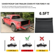 Accessories 6.5ft Tri-fold Soft Vinyl Truck Bed Tonneau Cover Compatible for 2004-2014 Ford F-150 Styleside Trucks