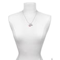 thumbnail image 3 of Delight Jewelry Silvertone Domed Multi Color OT Mother & Daughter Heart Necklaces (Set of 2), 19"+2", 3 of 4
