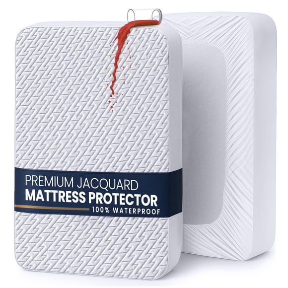 Utopia Bedding Waterproof Mattress Protector Queen Size, Premium 3D Air Soft Fabric Mattress Cover, Fits 17 Inches Deep, Breathable, Fitted Style With Stretchable Pockets