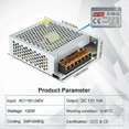 thumbnail image 2 of Voltage Converter Power Supply, AC 110V / 220V to DC 12V 10A, 120W, 2 of 5
