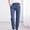 Blue, variant on QUINDOS Womens Pants Taper Long High Waisted Casual Pants Cotton Linen Pull on Loose Trousers with Pockets