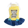 thumbnail image 1 of del del verano d s , ropa del  raya para del animal doméstico de 1.25-2kg Amarillo l Gloria Vestido para perros pequeños, 1 of 9
