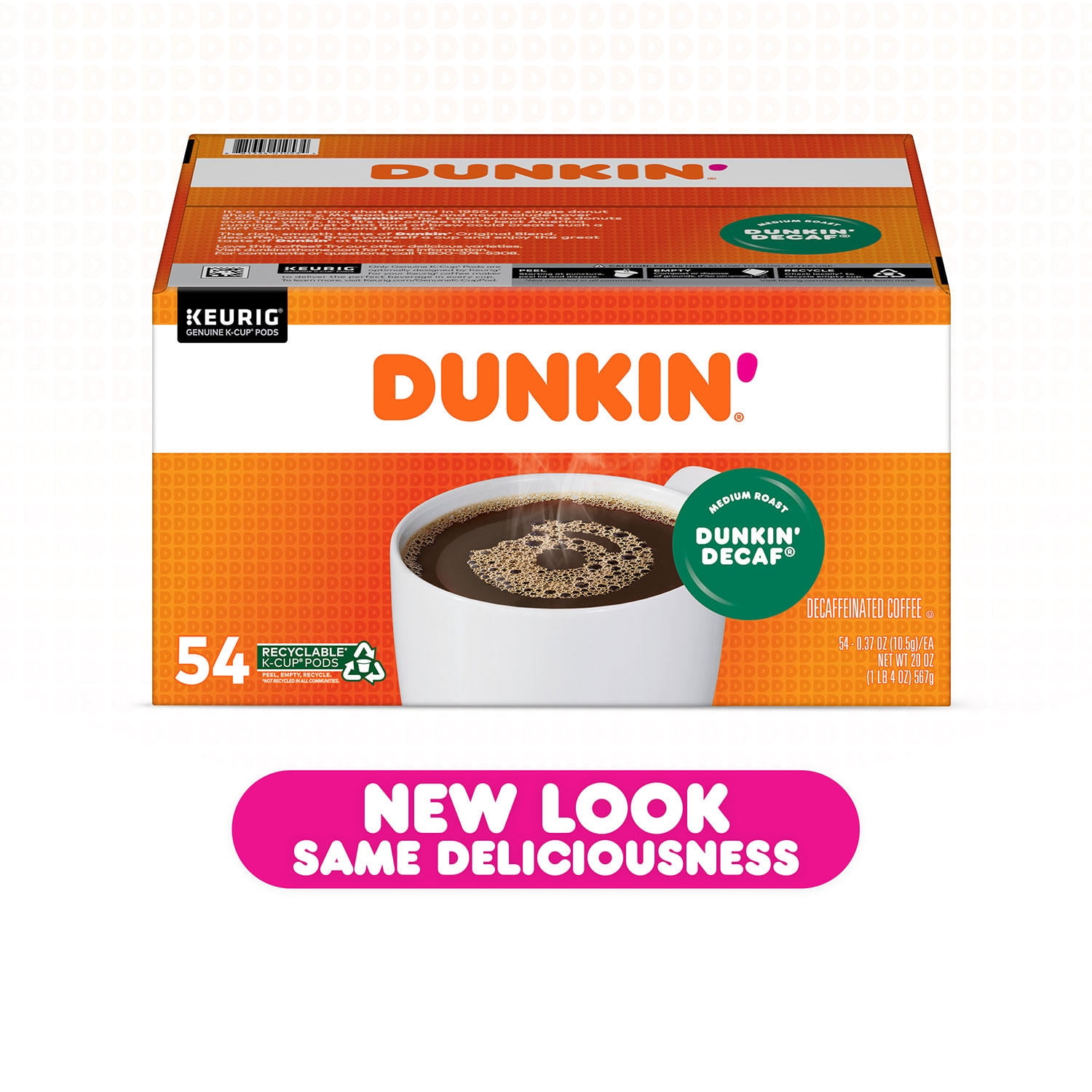 Dunkin' Donuts Original Blend Decaf K-Cup Pods, 54 ct.