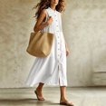 thumbnail image 6 of Bxsruta Womens Summer Dress Button Down Maxi Dress Pleated Casual Sundress for Women, 6 of 6