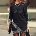 thumbnail image 1 of Printemps 2024 Femmes Mode Mini Robe Étoile Imprimé O-Cou Manches Longues Asymétrique Élégant Simple Robe Femmes Parti Nouveau Streetwear, 1 of 7