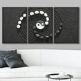 thumbnail image 2 of wall26 - 3 Piece Framed Canvas Wall Art - Zen Stones with Yin and Yang - Modern Home Art Stretched and Framed Ready to Hang - 16"x24"x3 Black, 2 of 5