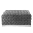 thumbnail image 2 of Nicole Miller Macheline Velvet Bench Intricate Woven Pattern Chrome Stainless Steel Base, Grey/Chrome, 2 of 10