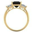 thumbnail image 4 of 2.5 ct Princess Cut Natural Onyx Three-Stone Engagement Ring for Women in 18K Yellow Gold, 4 of 5