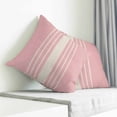 thumbnail image 4 of Throw Pillow Covers 24x24 Inch, Pink Beige Striped Decorative Pillow Cases for Couch Sofa Bed, Modern Farmhouse Retro Lines Cotton Linen Square Home Decor Pillowcases with Hidden Zipper, 4 of 7