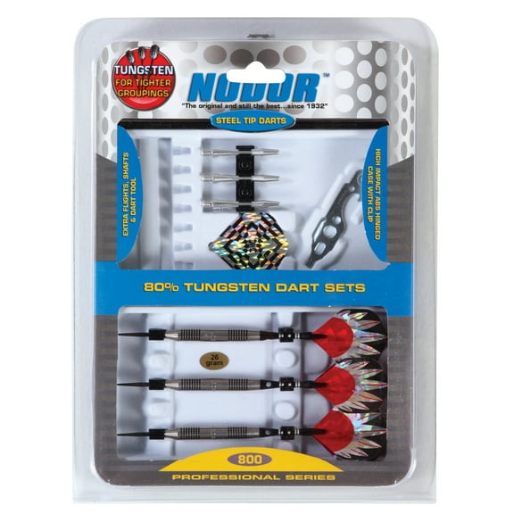 Nodor Professional Tungsten Steel Tip Darts and SideRider Case for Use with Bristle Dartboards