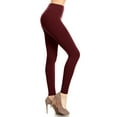 thumbnail image 2 of Women's Solid Color Basic Soft Comfy Elastic Waistband High Waist Leggings, 2 of 4