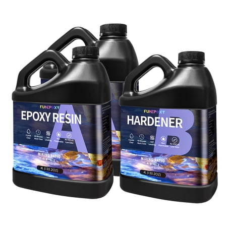 3 Gallon Epoxy Resin Kit Arts & Crafts DIY, Crystal Clear, Self Leveling,High-Performance,2:1 Mix Ratio Epoxy Resin