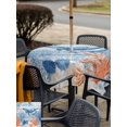 thumbnail image 5 of Outdoor Tablecloth with Umbrella Hole for Patio/Picnic/Party/Camping, Coastal Whale Waterproof Table Cloth Square Cover Washable, Nautical Ocean Coral Blue Wooden Grain (54"x 54"), 5 of 9