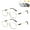 2 Pairs of Gold, variant on 2 Pairs of Men's Fashion Blue Light Blocking Rimless Reading Glasses 2.5, Metal Silver Rectangular PHOTOCHROMIC Sunglasses Readers +2.50