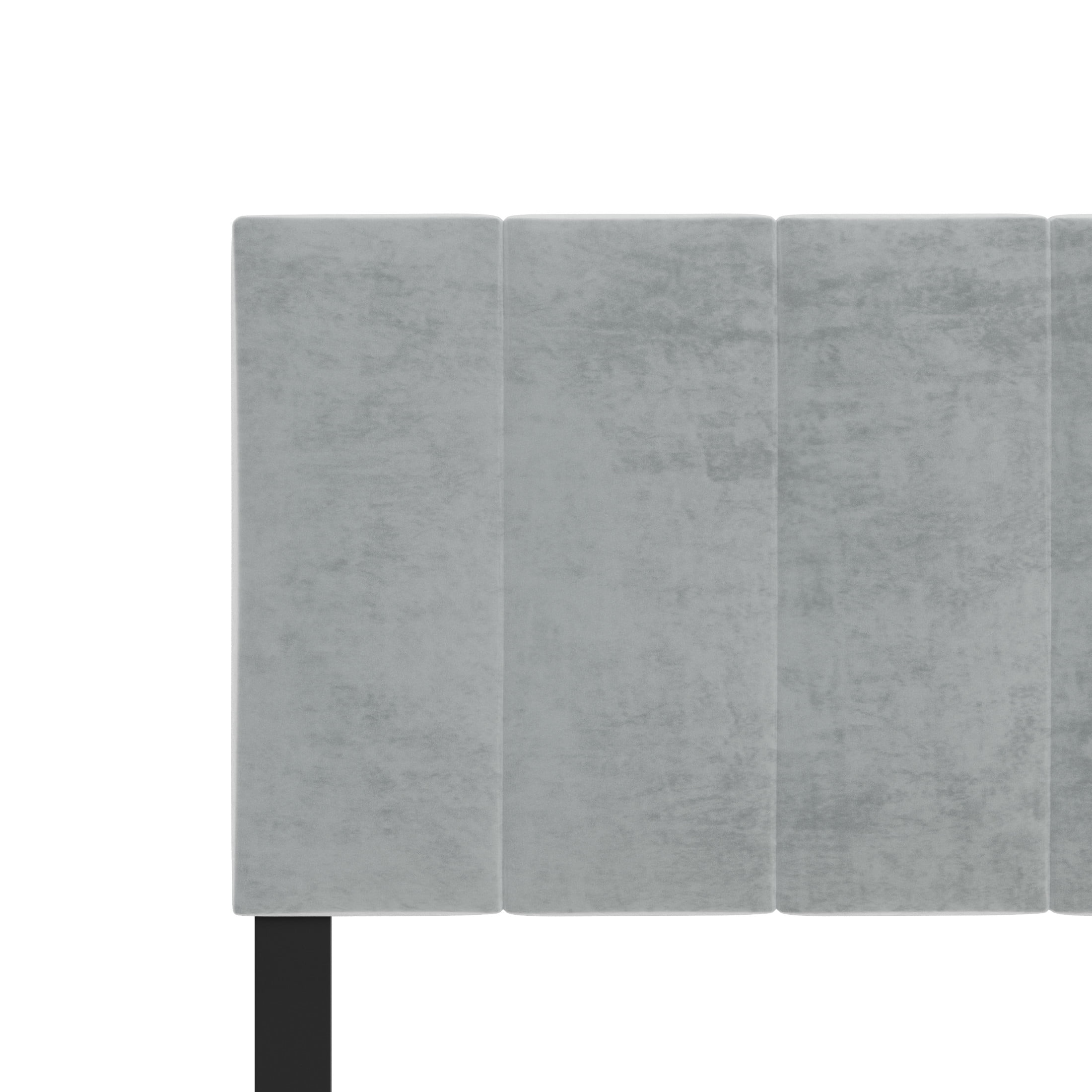 Reece Channel Stitched Upholstered Queen Bed, Platinum, by Hillsdale Living Essentials
