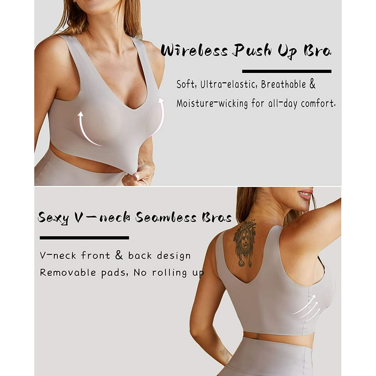 Finetoo Women's Invisible Wireless Bra Seamless Pullover Bras for