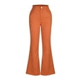 thumbnail image 6 of XFLWAM Women's High Waist Flare Pants Casual Wide Leg Bell Bottom Leggings Solid Color Plus Size Long Trousers with Pockets Orange M, 6 of 7