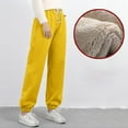 thumbnail image 4 of XINXIAOO Women Pants Womens Pants Casual Yellow Yoga Pants Comfy Work Pants Women Wide Leg Elastic Waist Pants for Women with Pockets Women's Fall Pants, 4 of 5