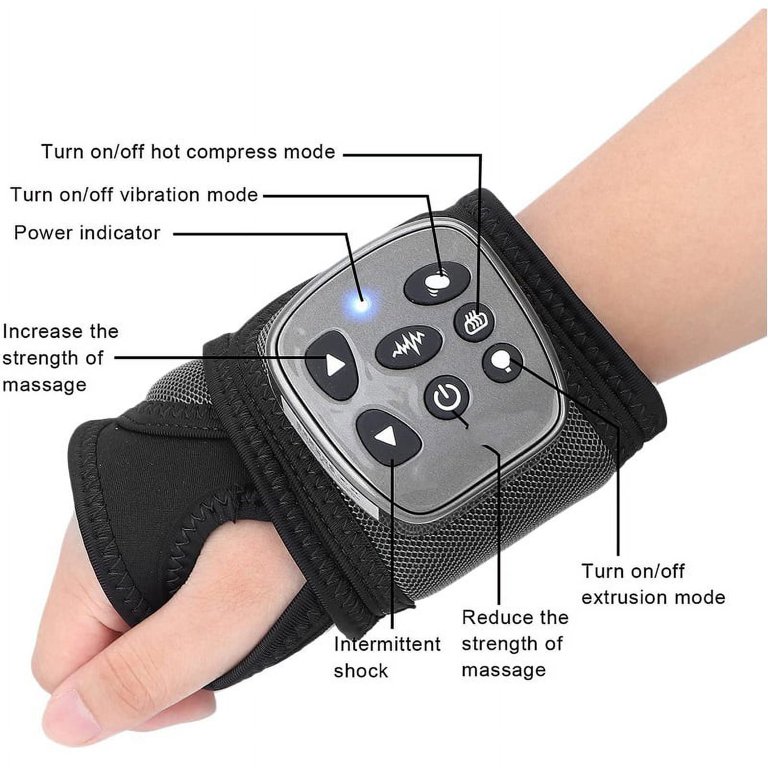 Electric Heated Wrist Massager Rechargeable Hand Massager Bracer Hand Joint  Vibration Relaxation Treatments Air Compression