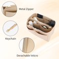 thumbnail image 5 of Organizador de monedero para bolsos, organizador de fieltro premium con bolsillo con cremallera, (mediano, beige), 5 of 5