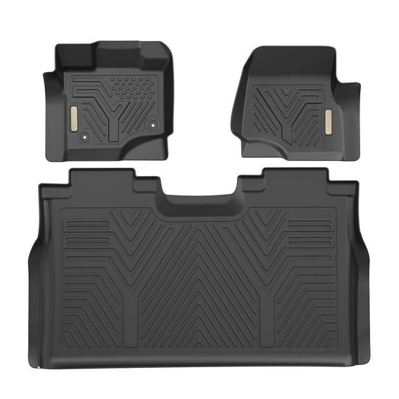 RVNI Floor Mats for 2015-2023 2024 Ford F-150 SuperCrew Cab, 1st & 2nd Row All Weather Protection