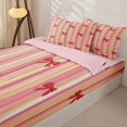 thumbnail image 3 of Manfei Pink Bowknot Lines Zipper Full Size Comforter Sets with Fitted Sheet and 2 Pillowcases,Cute Bow Zipper Bedding Set,Pink Reversible,4-Piece, 3 of 7
