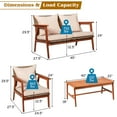 thumbnail image 3 of Costway 8PCS Patio Rattan Furniture Set Acacia Wood Frame Cushioned Sofa Chair Garden, 3 of 9
