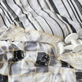 thumbnail image 3 of SUSSEXHOME Black Cubes %100 Cotton Duvet Cover Set Beige, Queen Size Duvet Cover, 1 Duvet Cover, 1 Fitted Sheet and 2 Pillowcases, Iron Safe, Hypoallergenic, Breathable Bedding Set, 3 of 7