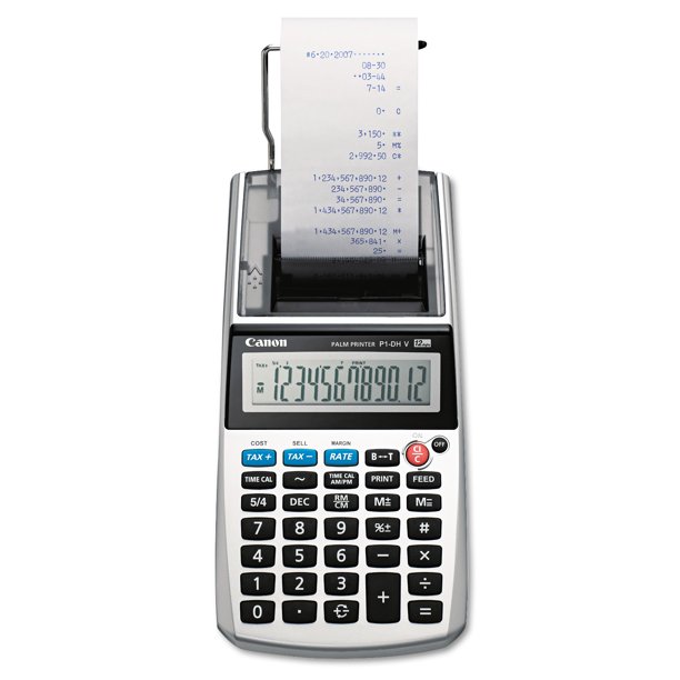 Canon P1DHV 12Digit Palm Printing Calculator, Purple Print, 2 Lines
