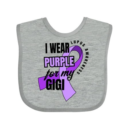 

Inktastic I Wear Purple For My Gigi Lupus Awareness Gift Baby Boy or Baby Girl Bib