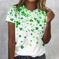 thumbnail image 7 of LEKWK Womens Graphic T Shirts Cute Bunny Leprechaun Crew Neck St Patricks Day Shirt Rabbit Holding Clover Print Short Sleeve Holiday Tee, 7 of 7