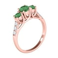 thumbnail image 3 of Mauli Jewels Rings for Women 2 Carat Diamond And Round Shaped Emerald Ring 4-prong 10K Rose Gold, 3 of 7