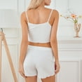 thumbnail image 3 of Douhoow Women Summer Loungewear 2 Piece Lace Patchwork Ribbed Camisole Shorts, 3 of 8