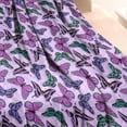 thumbnail image 3 of Purple Butterfly Pattern Blanket,Comfortable Soft Flannel Throw Blanket,All Season,Warm Lightweight Blankets for Sofa Bed Couch Living Room Chair,30"x40", 3 of 4